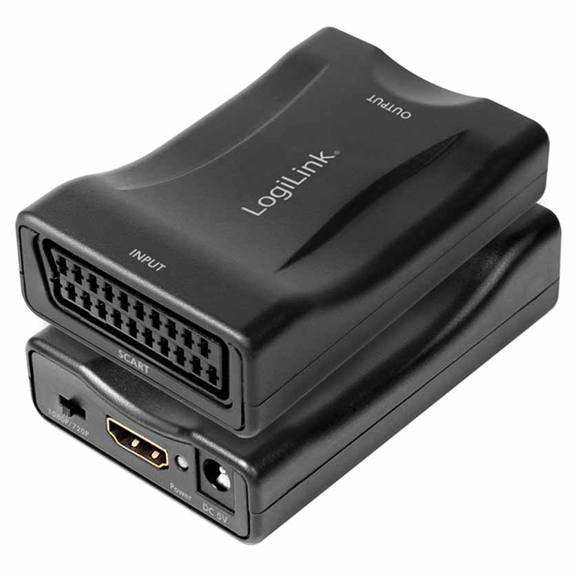 Scart To Hdmi Converter With Hdmi Cable, Hdmi Scart Adapter, Scart To Hdmi  Converter, Scart Input To Hdmi Output For Scart Output Devices(black)