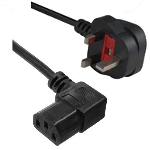 16752A 3m POWER CBL UK PLUG TO C13 RIGHT ANGLED, INLINE
