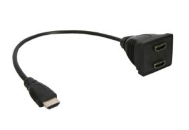 17681 HDMI PLUG TO 2x HDMI SOCKETS INLINE