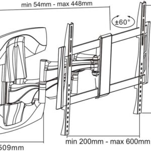 23110B TV WALL STAND 81-178CM (32-70) MAX 45KG INLINE