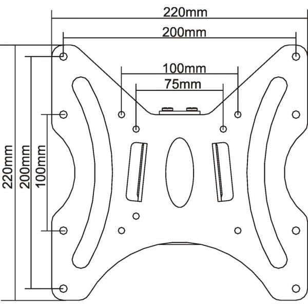 23115A WALL BRACKET FOR TFT 58-107cm 23-42 MAX 30kg INLINE