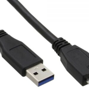 35405 USB3.0 CABLE TYPE A MALE TO MICRO B MALE BLACK 0.5m INLINE