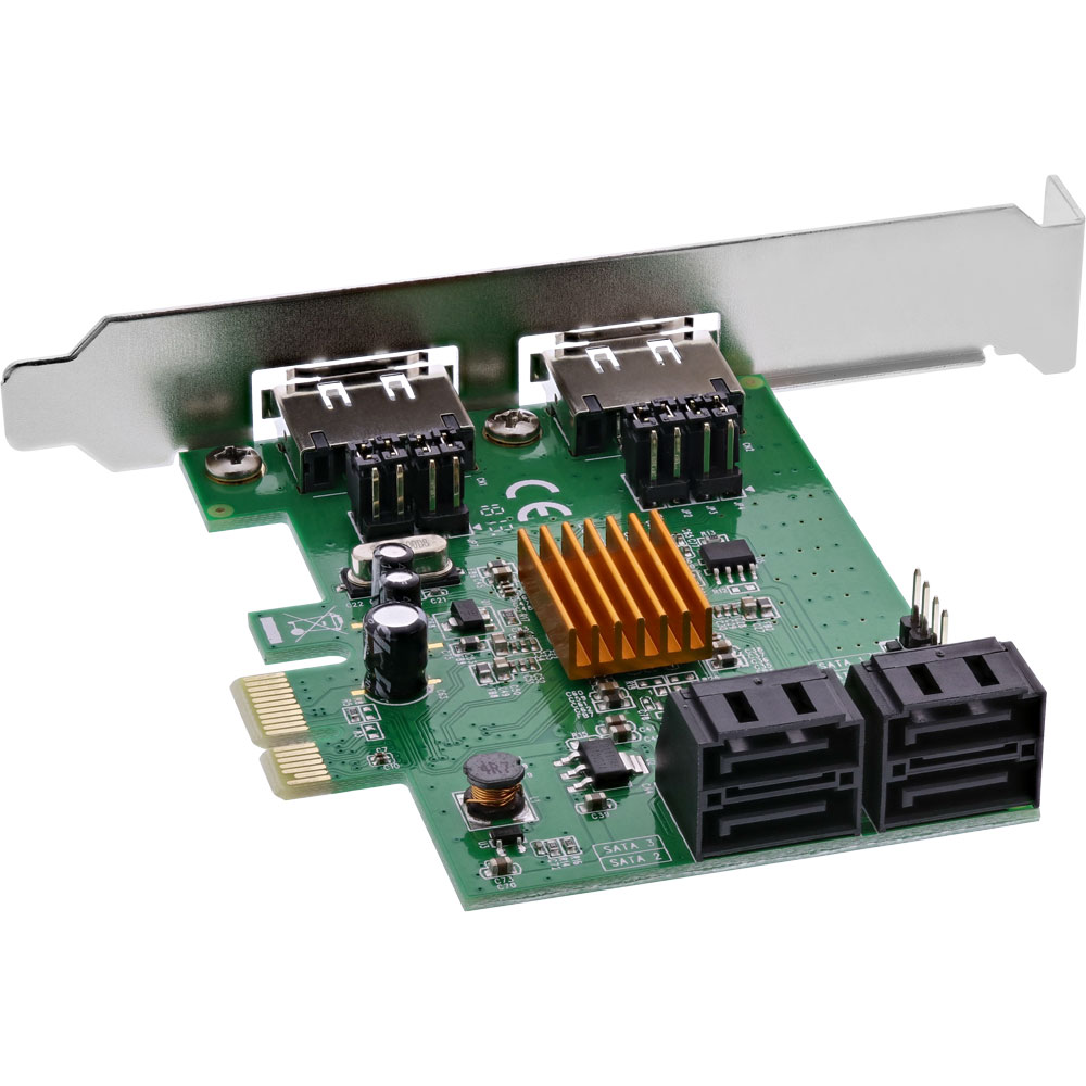 76617C PCIE CARD 2.0 SATA 4x 6GBS (2xESATA)  INLINE
