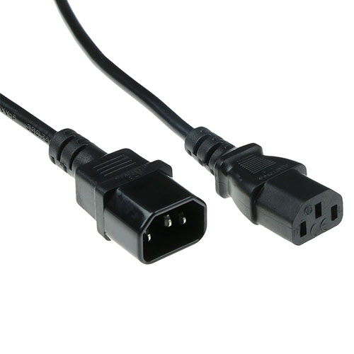 AK5029 0.60m C13 TO C14 POWER EXTENTION CABLE BLACK ACT