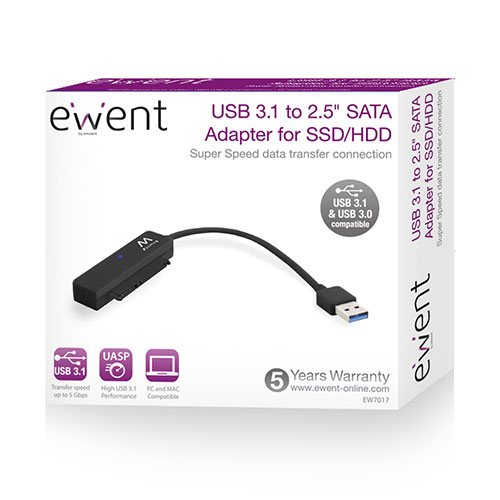 EW7017 2.5 SATA HDD/SSD TO USB3,1 GEN1 ADAPTER CABLE EWENT
