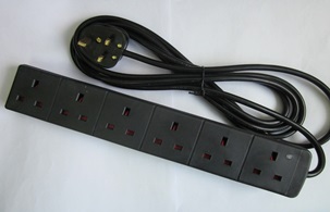 PQ-203 UK POWER STRIP 6 OUTLETS WITH 3m CORD GR KABEL