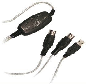 UA0037N 1.9m CABLE USB 1.1 TO 2X MIDI IN-OUT TRANSPARENT LOGILINK